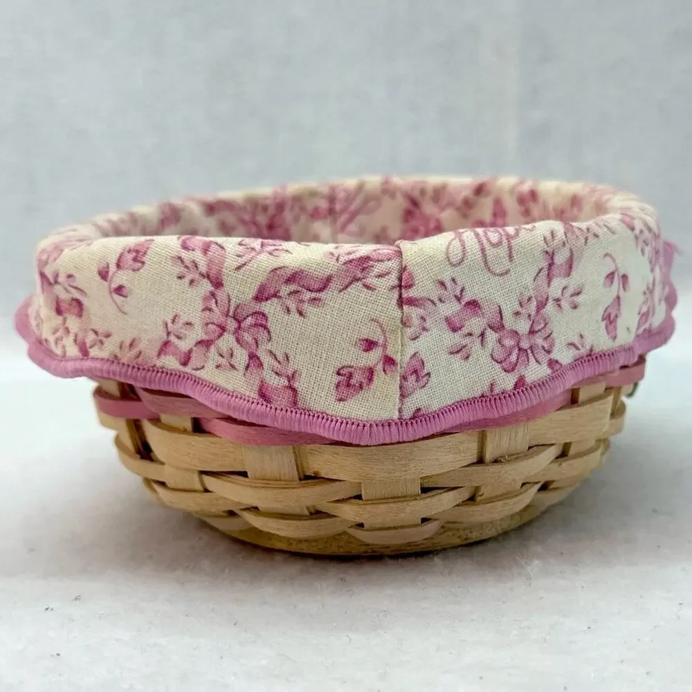 Longaberger American Cancer Society Pink Hope Handmade Basket with Liner and Pin